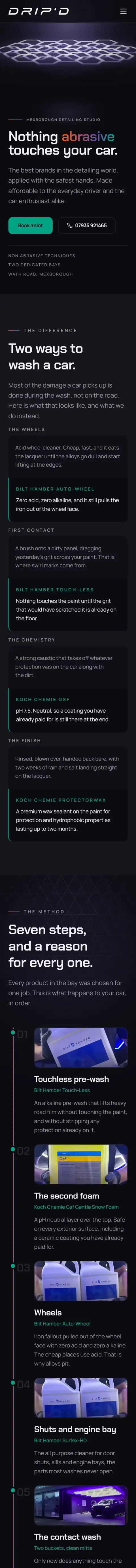 DRIP'D website on a phone